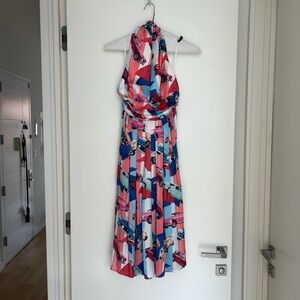 Colorful Halter Neck Dress